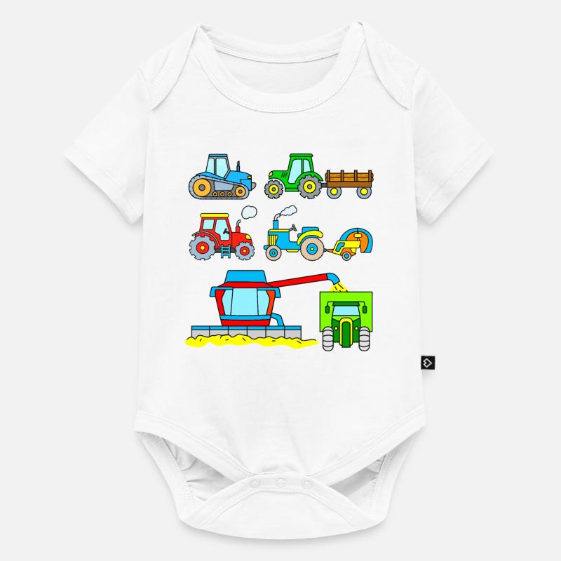 Moissonneuses-batteuses Tracteurs Enfants - Body à manches courtes Premium Bébé - blanc