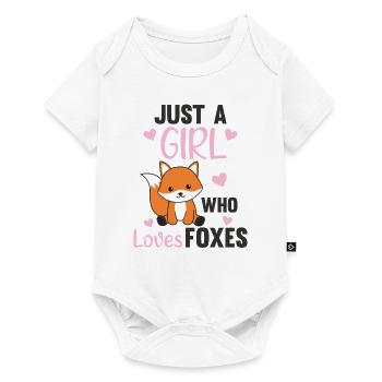 Only a girl the fox loves fox - Baby Premium short-sleeve bodysuit - white - Front