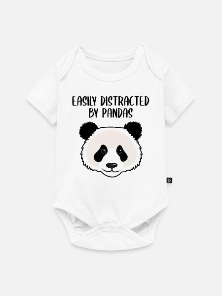 Panda Geschenk Damen Herren Kinder Lustiger Spruch - Baby Premium Kurzarmbody - Weiß