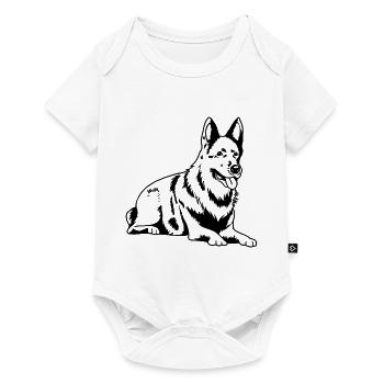 Schäferhund Silhouette Deutscher Schäferhund Hund - Baby Premium Kurzarmbody - Weiß - Vorne