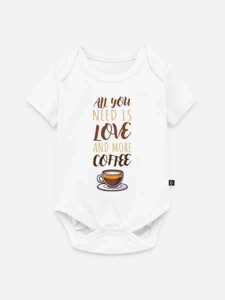 Kaffee - Baby Premium Kurzarmbody - Weiß
