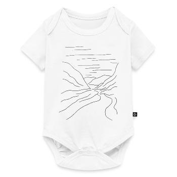 Vallée de montagne avec rivière - Body à manches courtes Premium Bébé - blanc - Devant