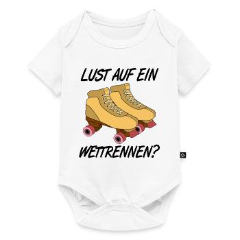 Rollschuhe - Baby Premium Kurzarmbody - Weiß - Vorne
