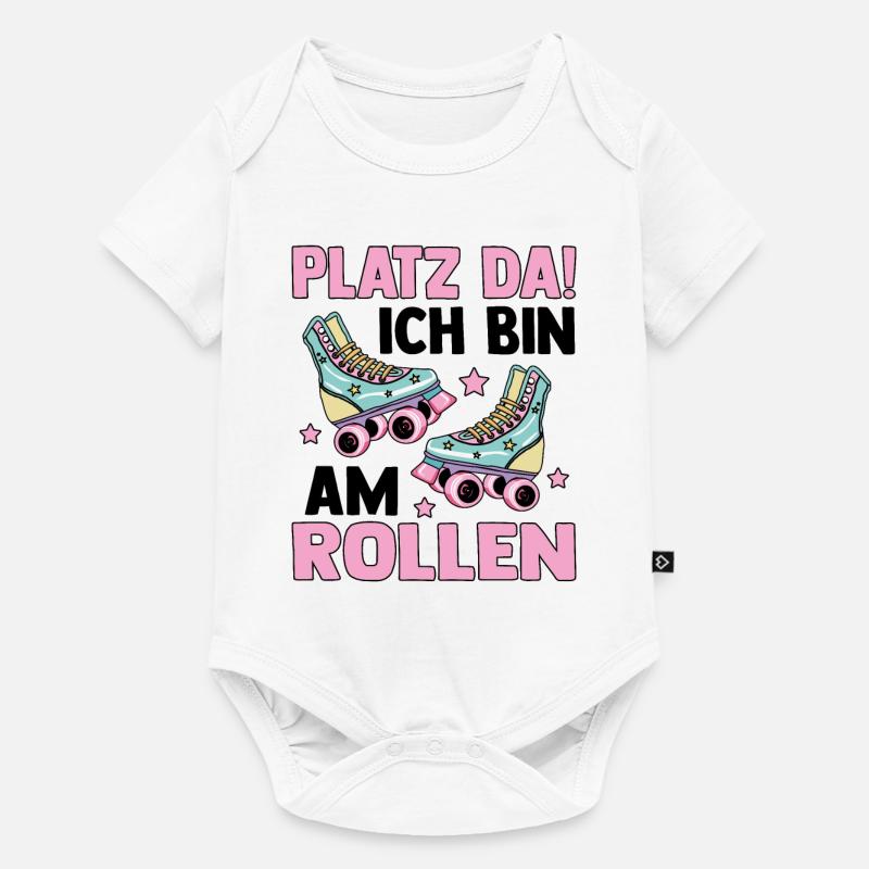 Rollschuhe - Baby Premium Kurzarmbody - Weiß