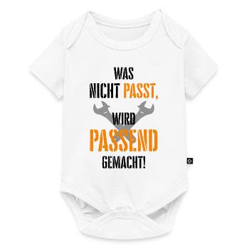 Heimwerker Was Nicht Passt Wird Passend Gemacht Ha - Baby Premium Kurzarmbody - Weiß - Vorne