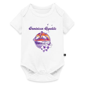 Retro-Design der Dominikanischen Republik - Baby Premium Kurzarmbody - Weiß - Vorne