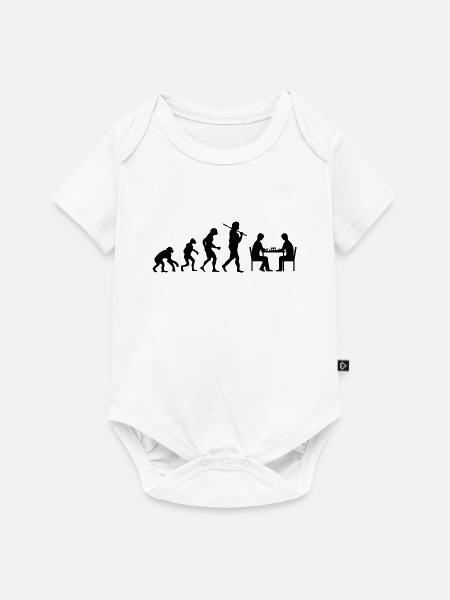 Evolution Schach - Baby Premium Kurzarmbody - Weiß