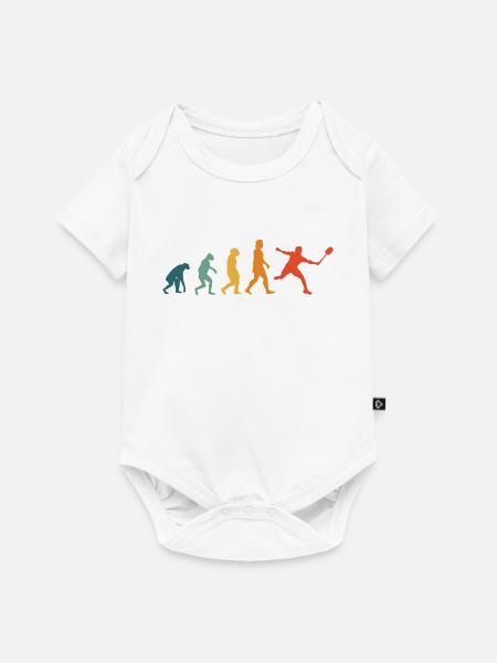 Federball Evolution Retro Badminton - Baby Premium Kurzarmbody - Weiß