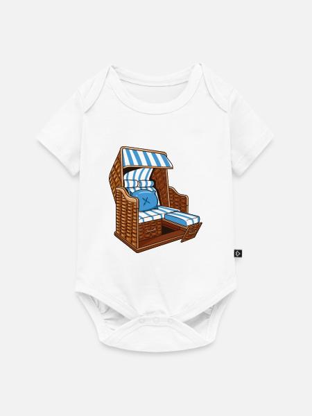 Ferien Strandkorb - Baby Premium Kurzarmbody - Weiß