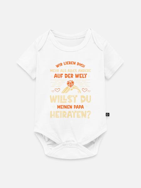 Heiratsantrag Stiefvater - Baby Premium Kurzarmbody - Weiß
