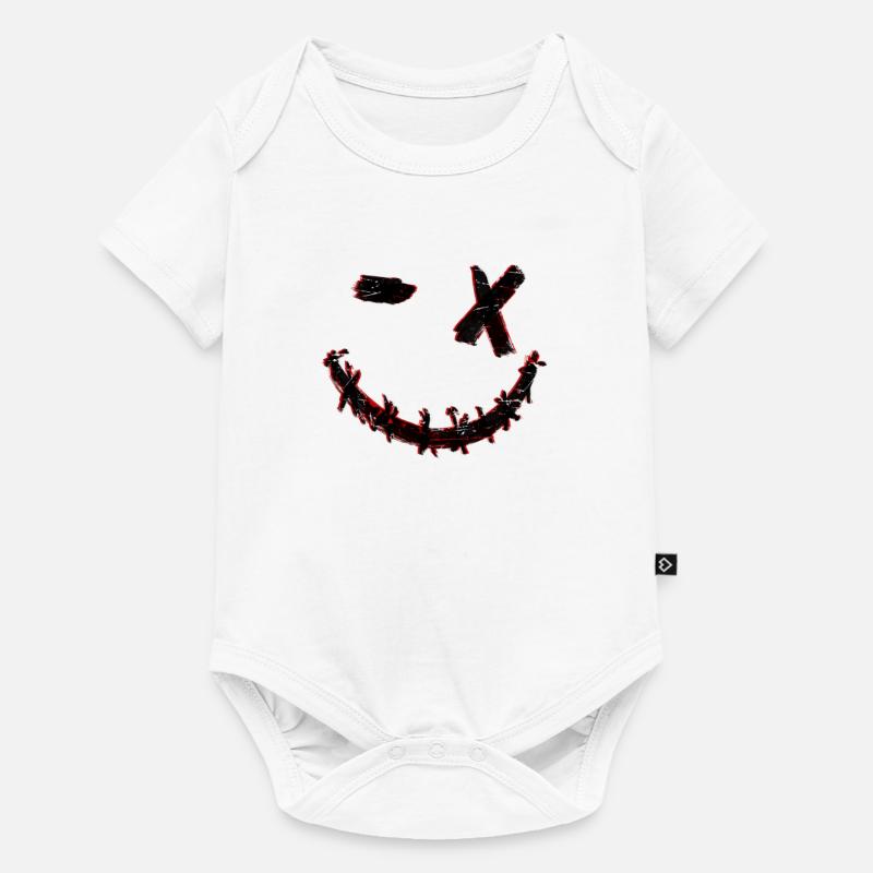 Glitch Smiley - Body à manches courtes Premium Bébé - blanc