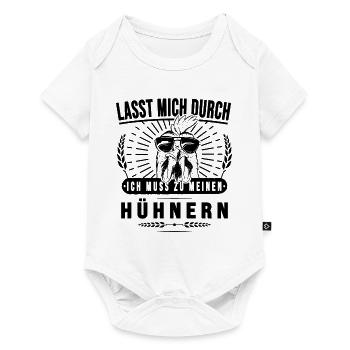 Hühner Hühnern Lustiges Huhn mit Sonnenbrille - Baby Premium Kurzarmbody - Weiß - Vorne
