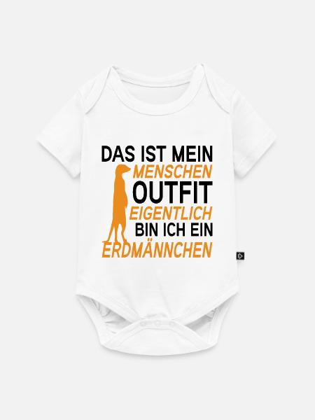 Erdmännchen Surikate Halloween Kostüm - Baby Premium Kurzarmbody - Weiß