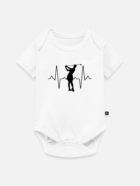 Golf Golferin Herzschlag - Baby Premium Kurzarmbody - Weiß