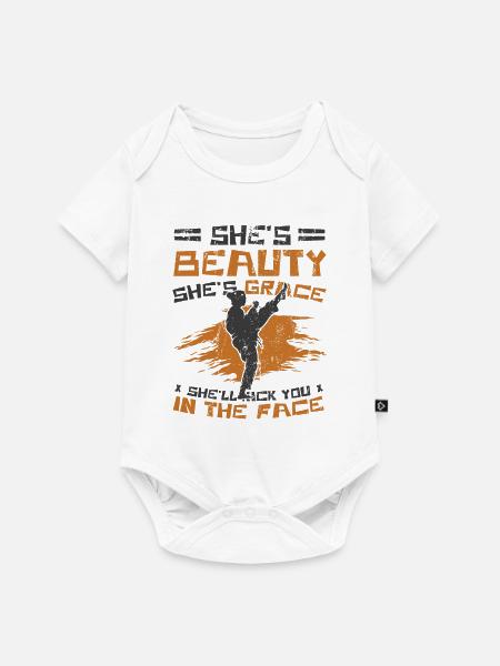 Karate-Mädchen liebt Karate - Baby Premium Kurzarmbody - Weiß