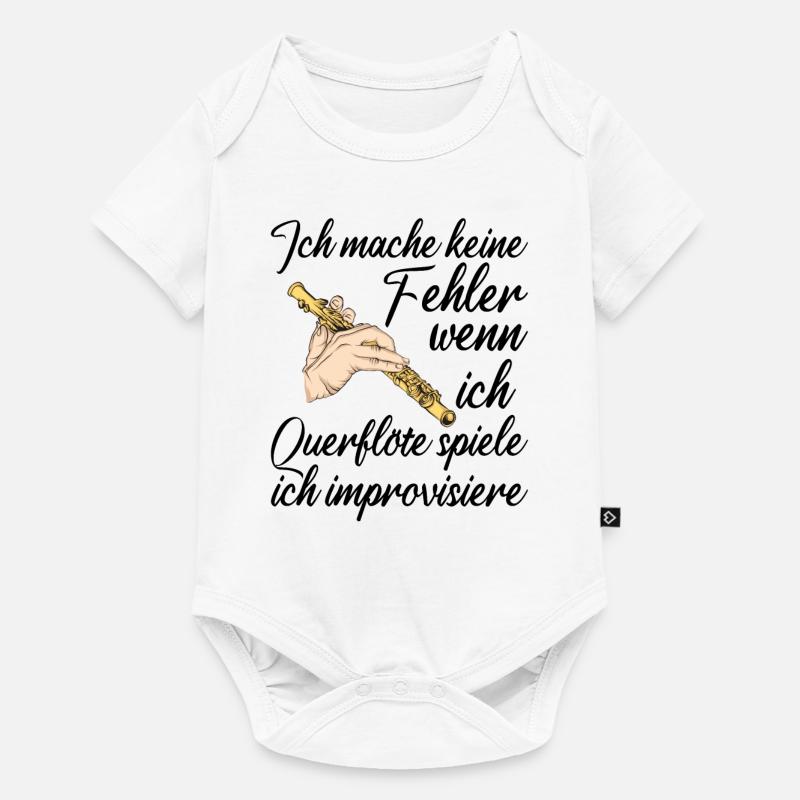 Querflöte - Baby Premium Kurzarmbody - Weiß