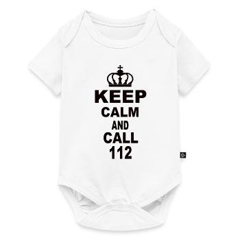 Restez calme et appelez le 112 - Body à manches courtes Premium Bébé - blanc - Devant