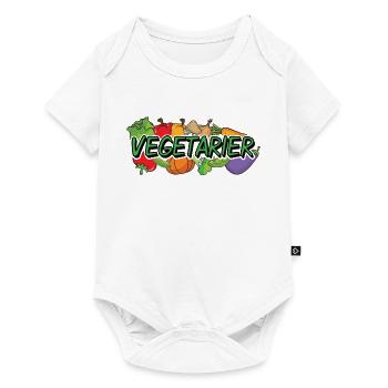 Vegetarier Vegan Shirt Gemüse Essen Umwelt - Baby Premium Kurzarmbody - Weiß - Vorne