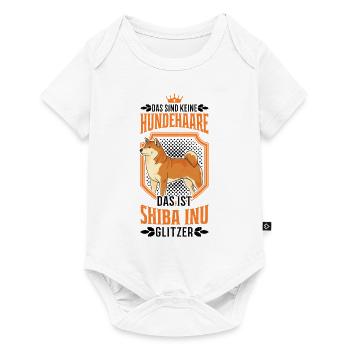 Shiba Inu Glitzer - Baby Premium Kurzarmbody - Weiß - Vorne