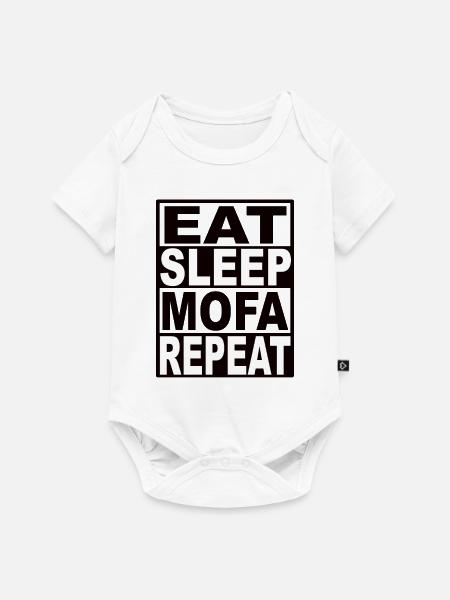 Eat Sleep Mofa Repeat - Baby Premium Kurzarmbody - Weiß