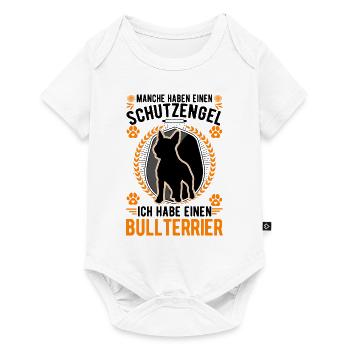 Bullterrier Schutzengel Miniature Bull Terrier - Baby Premium Kurzarmbody - Weiß - Vorne