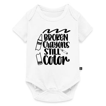 Broken Crayons Still Color Crayon Motivation Quote - Baby Premium short-sleeve bodysuit - white - Front