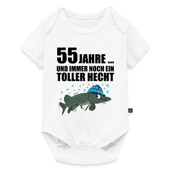 Anglergeschenk zum 55 Geburtstag 55 Ehrentag - Baby Premium Kurzarmbody - Weiß - Vorne