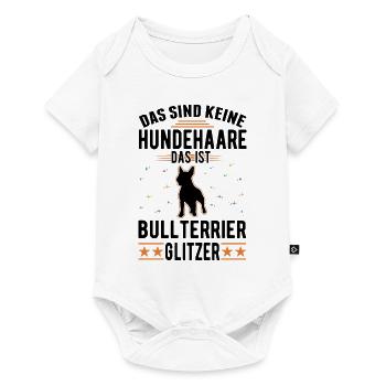 Bullterrier Glitzer Miniature Bull Terrier - Baby Premium Kurzarmbody - Weiß - Vorne