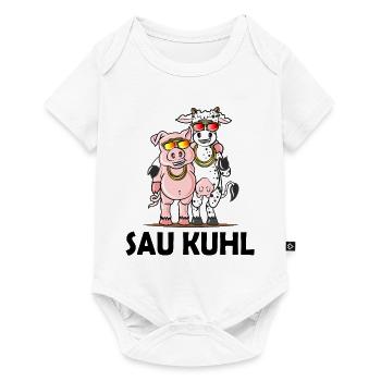 Schweine Kühe Geschenk witziges Wortspiel Humor - Baby Premium Kurzarmbody - Weiß - Vorne