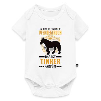 Das ist kein Pferdegeruch Das ist Tinker Parfüm - Baby Premium Kurzarmbody - Weiß - Vorne