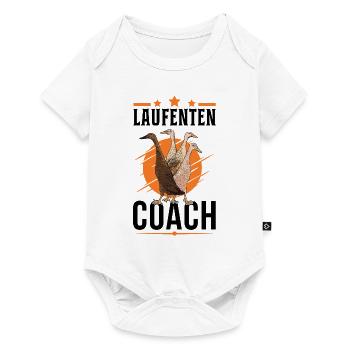 Laufenten Coach Indische Laufente Flaschenente - Baby Premium Kurzarmbody - Weiß - Vorne