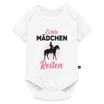 Pferdemotiv Reiterin Pferdebesitzer Reitshirt - Baby Premium Kurzarmbody - Weiß - Vorne