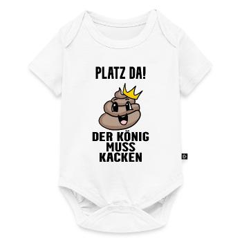 Kacke König - Baby Premium Kurzarmbody - Weiß - Vorne