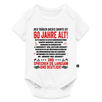 60. Geburtstag lustige Geschenke Männer 60 Jahre - Baby Premium Kurzarmbody - Weiß - Vorne