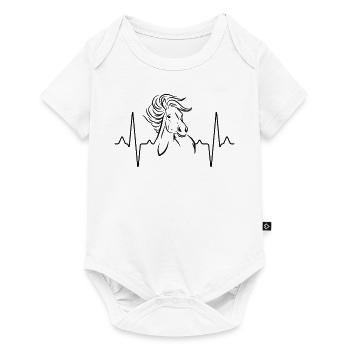 Battement de cœur de cheval - Body à manches courtes Premium Bébé - blanc - Devant