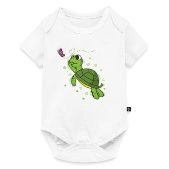 Turtle with Butterfly Reptile Water - Baby Premium short-sleeve bodysuit - white - Front