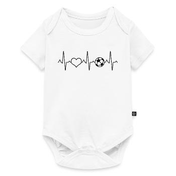 Battement de cœur de football - Body à manches courtes Premium Bébé - blanc - Devant