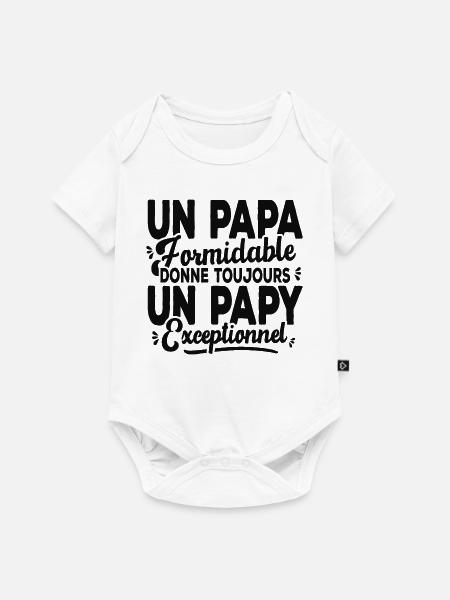 Un Papa Formidable Donne Un Papy Exceptionnel - Body à manches courtes Premium Bébé - blanc