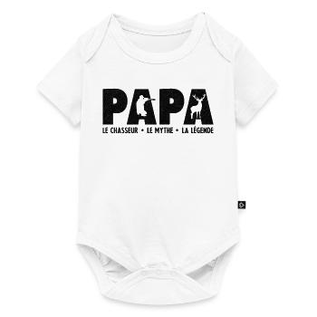 Papa Le Chasseur L'homme Le Mythe La Légende - Body à manches courtes Premium Bébé - blanc - Devant