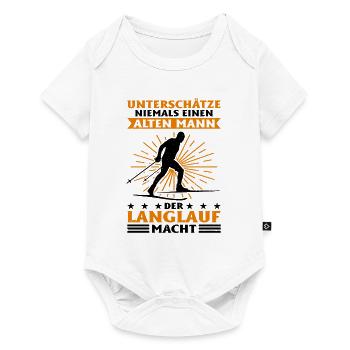 Unterschätze Niemals Einen Alten Mann Der Langlauf - Baby Premium Kurzarmbody - Weiß - Vorne