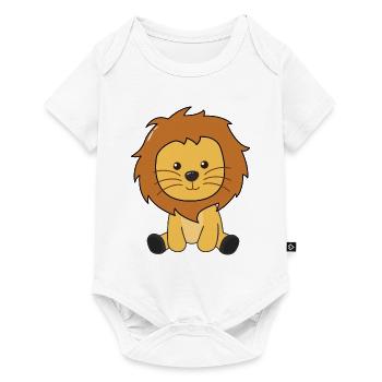 Lion mignon animaux pour les enfants Roi Lion - Body à manches courtes Premium Bébé - blanc - Devant