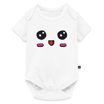 kawaii face with an open smile - Baby Premium short-sleeve bodysuit - white - Front