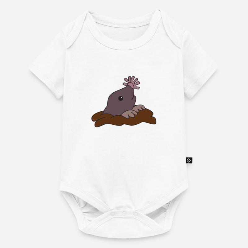 Star Mole Stars Mole Douce Taupe - Body à manches courtes Premium Bébé - blanc