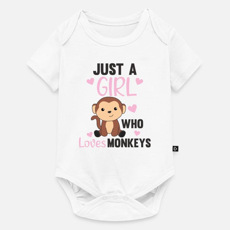 Nur ein Mädchen das Affen liebt- süßer Affe - Baby Premium Kurzarmbody - Weiß