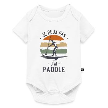 Je peux pas j'ai Paddle humour cadeau - Body à manches courtes Premium Bébé - blanc - Devant