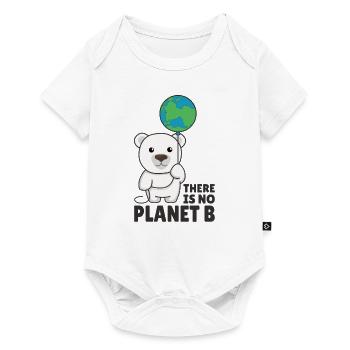 Polar bear with earth Climate protection there is no planet b - Baby Premium short-sleeve bodysuit - white - Front