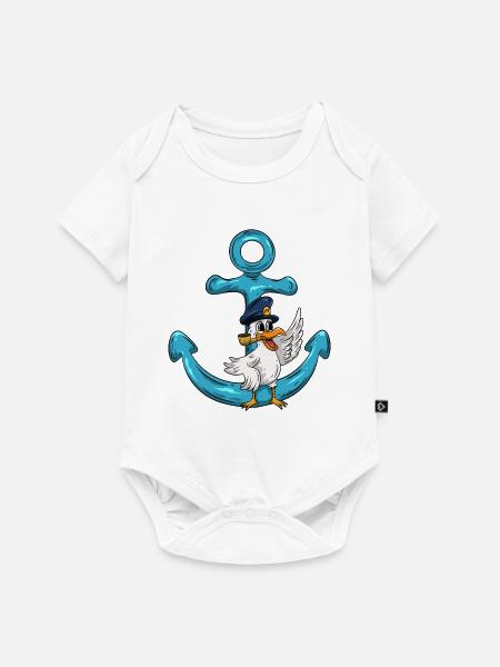 Kapitän Möwe Anker - Baby Premium Kurzarmbody - Weiß