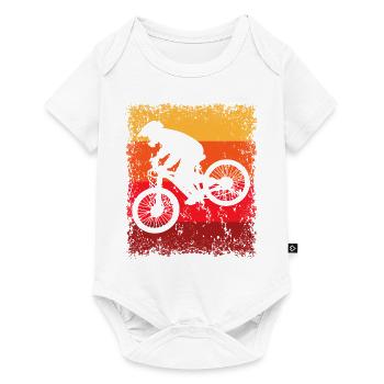 Downhill Fahrradfahrer Fahrradfahren Vintage - Baby Premium Kurzarmbody - Weiß - Vorne