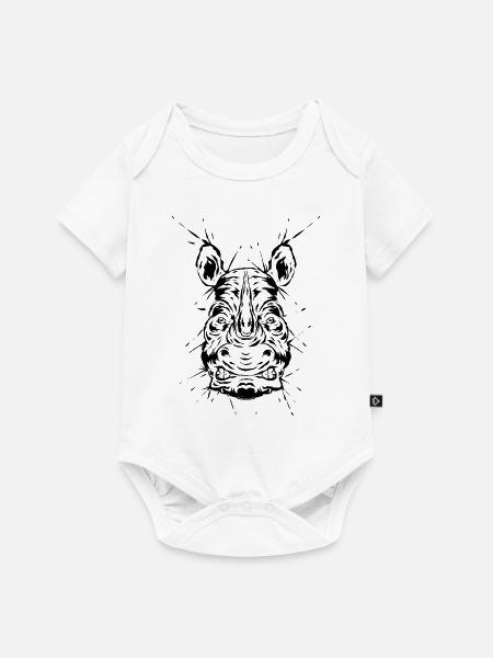 Nashorn - Baby Premium Kurzarmbody - Weiß