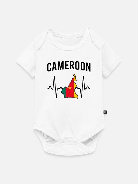 Kamerun Herzschlag - Baby Premium Kurzarmbody - Weiß